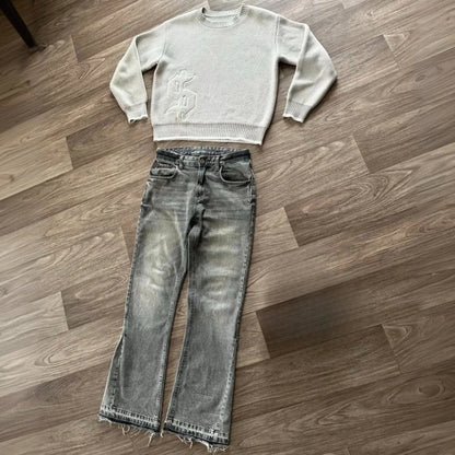 Dollar Embroidered Light Jeans