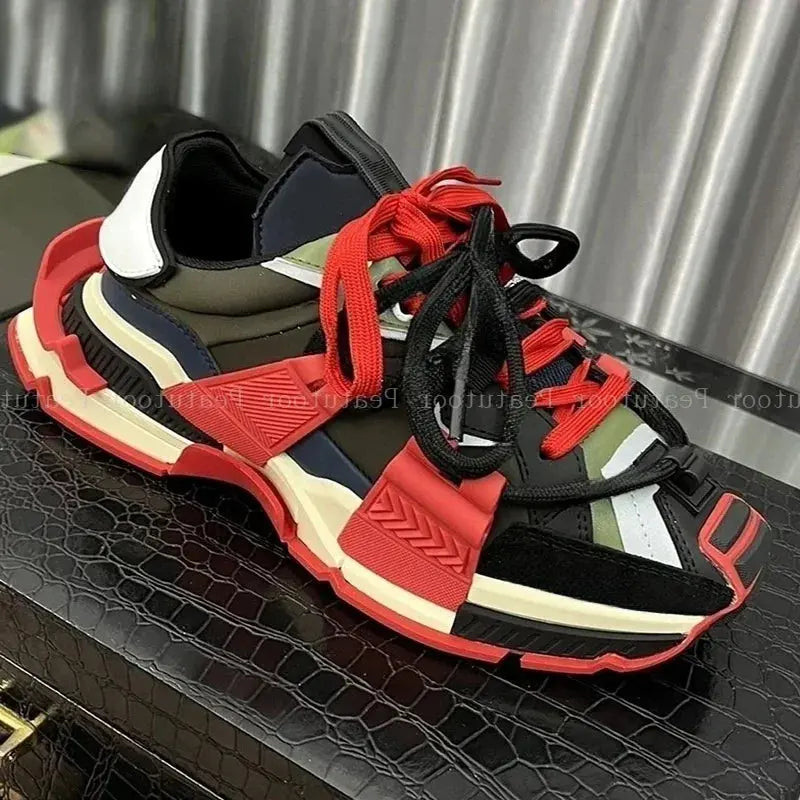 Big Size 35-46 Men Sports Shoes High Quality Women Patchwork Casual Sneakers Sports Running Shoes Lace Up Loafers Platform - Chicchar Fashion