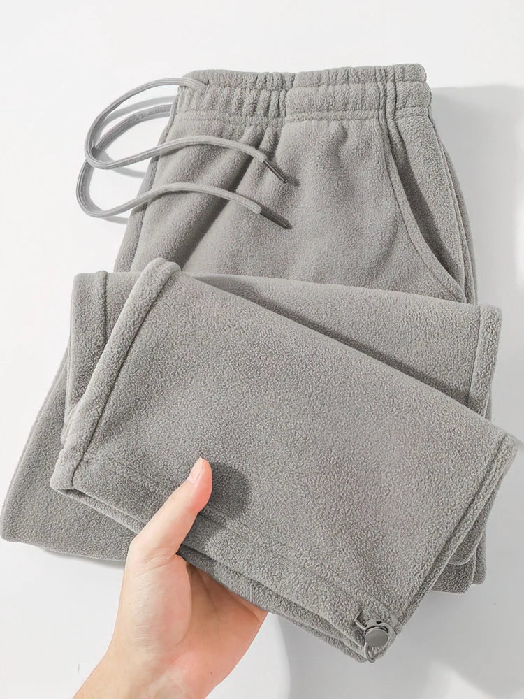 Vintage Cozy Men's Fleece Wide-Leg Joggers