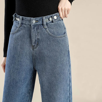 Fleece Lined High Waist Jeans