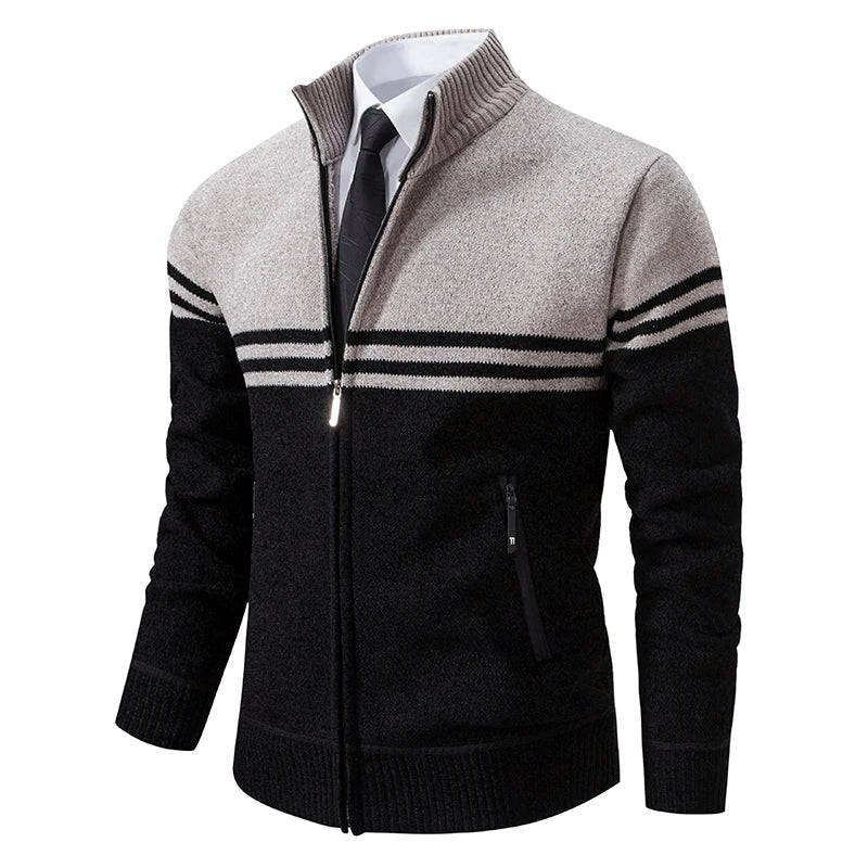 Men's Fleece Zip Stand Collar Chicchar Fashion