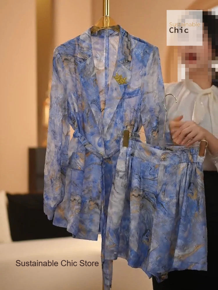 French Printed Two-Piece Set