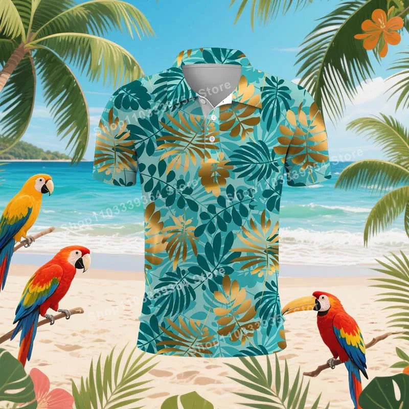 Polyester Hawaiian Golf Polo