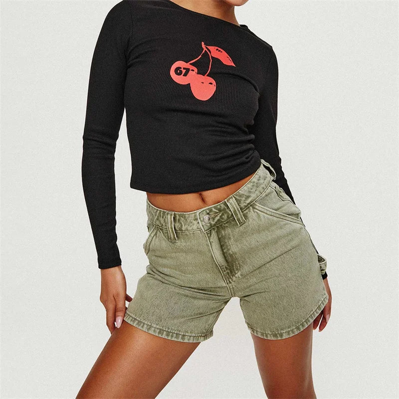 Women's High-Waist Denim Carpenter