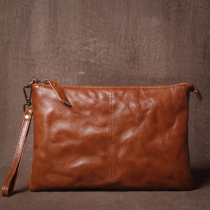 GURO High Quality Men's Real Leather Clutch Luxury Designer Money Pouch Casual Business Handbag Armpit Bag Portable Wristlet Bag - Chicchar Fashion