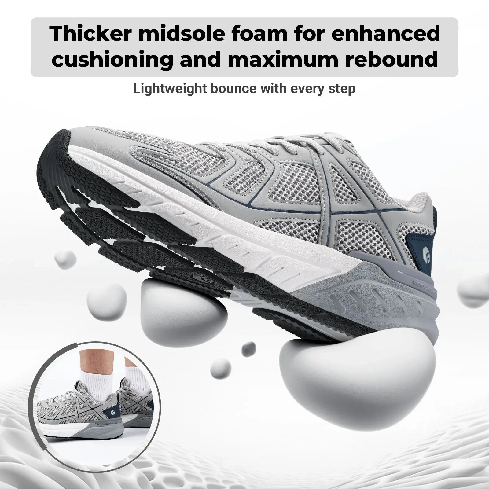 Fittington Walking Shoes For Men Wide Width Thicker Cushioning Sneaker Extra Wide Shoes Men Bouncy Shoe Workout Gym Athletic - Chicchar Fashion
