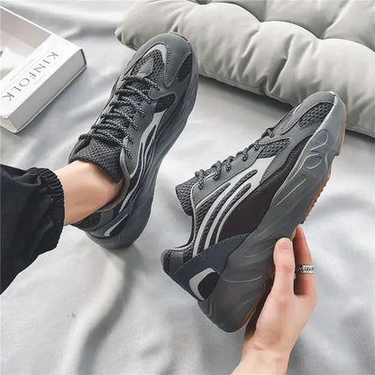 Men's Running Shoes Breathable Mesh Casual Dad Sneakers Polyester Color Block Unisex Slip-On Sports Sneakers Winter Wear - Chicchar Fashion