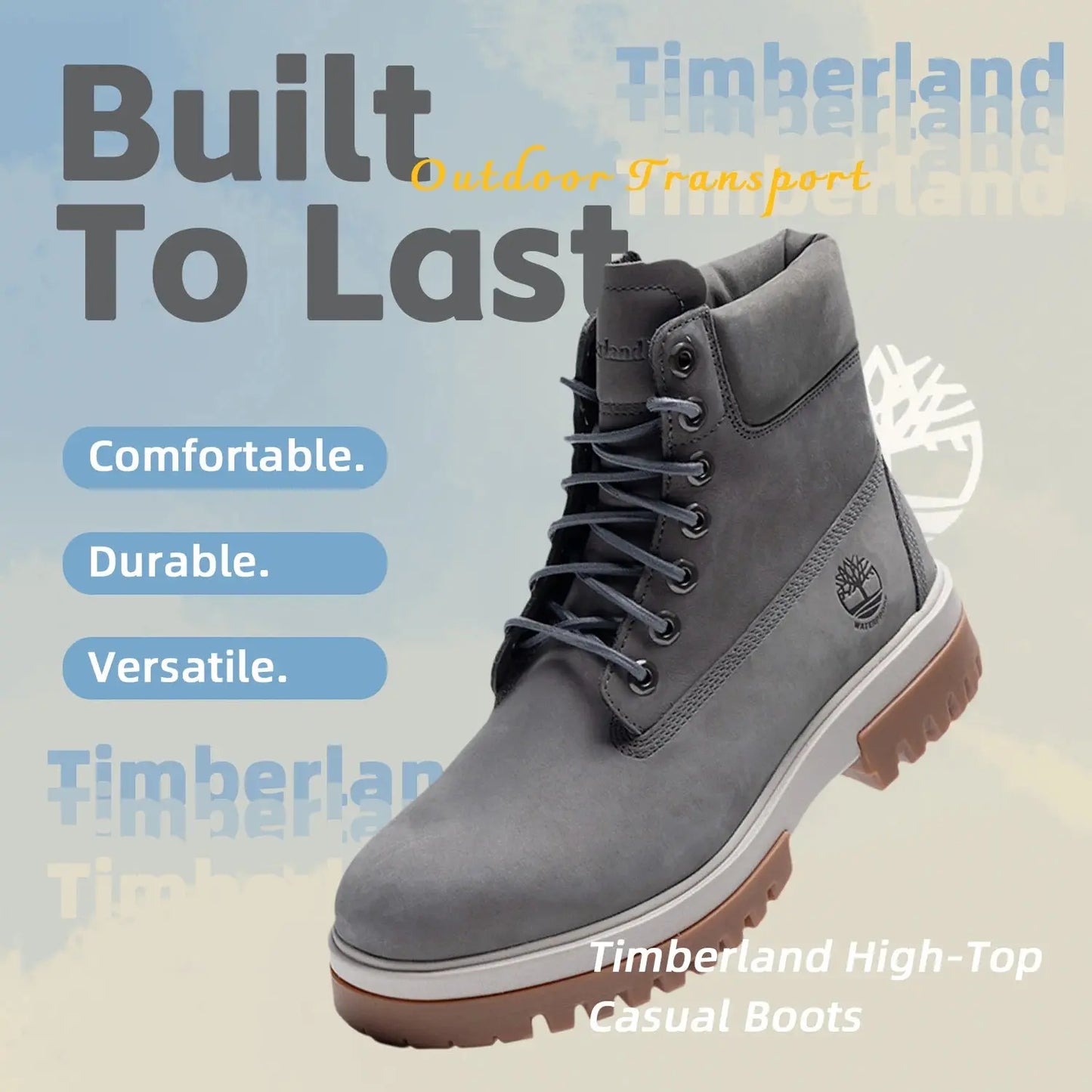 Timberland High-Top Boots Men's Thick-Soled Height-Increasing Boots Outdoor Sports Hiking Shoes A69Bwel8 - Chicchar Fashion