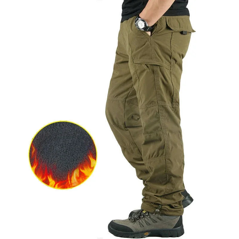FleecePro Tactical Cargo: Thicken Winter Joggers