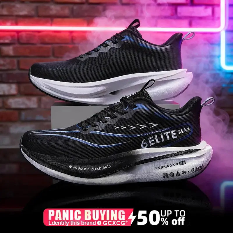 Men  Running Shoes Carbon Board Speciality Marathon Sports Breathable Lightweight Women's Comfortable Athletic Nonskid Sneakers - Chicchar Fashion