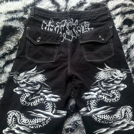 Y2K Wide Leg Polyester Jeans