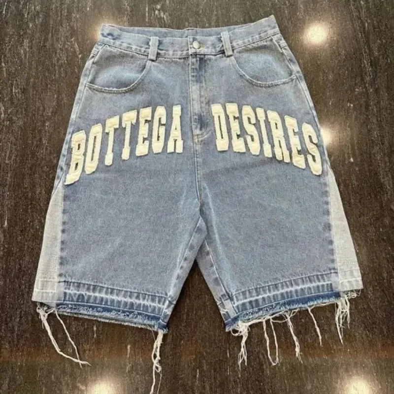 Skateboard Denim Wide Shorts