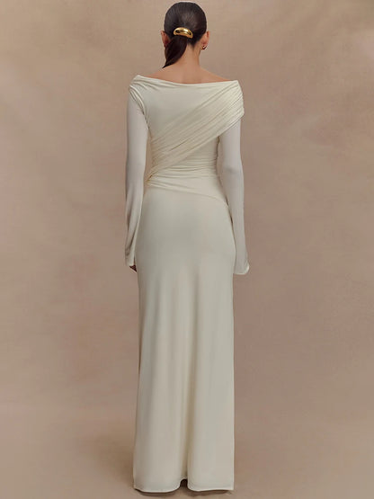 V-Neck Ruched Maxi Dress