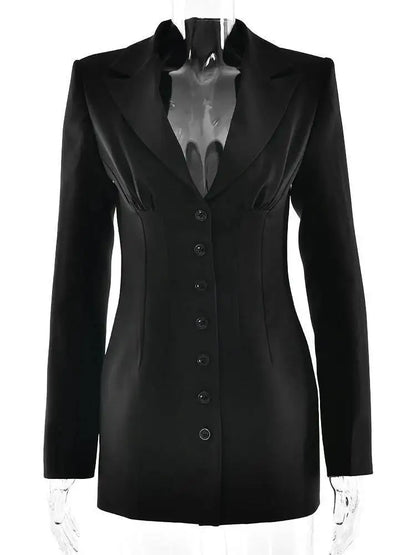 Notched Collar Blazer Dress