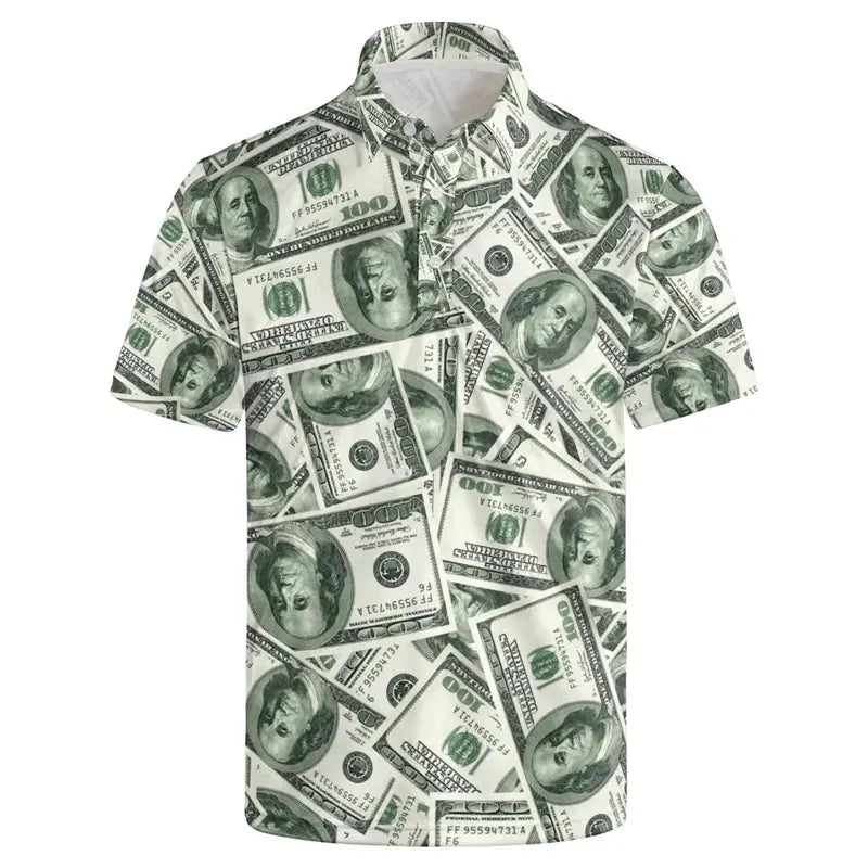 Men's 3D Print Hawaiian Polo Chicchar Fashion