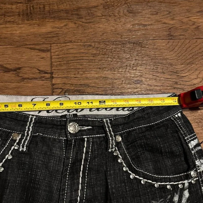 Y2K Embroidered Baggy Shorts