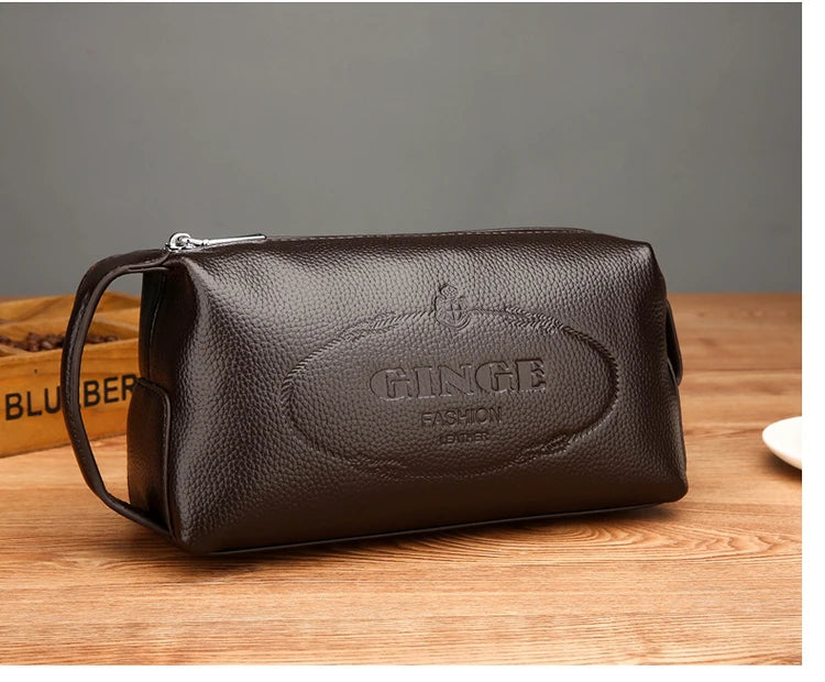 Luxury Designer Men's Business Clutch Bags High Quality Leather Long Wallet 2025 Winter New Fashion Handbags Party Clutches Male - Chicchar Fashion