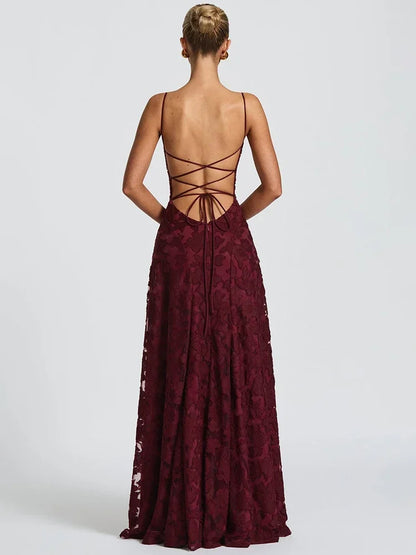 Spaghetti Strap Backless Maxi