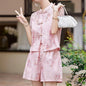 Pink Cotton Blend Hanfu Set