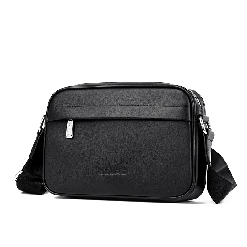 Cowhide genuine leather solid color square men's shoulder bag crossbody bag designer luxury bag messenger bag - Chicchar Fashion