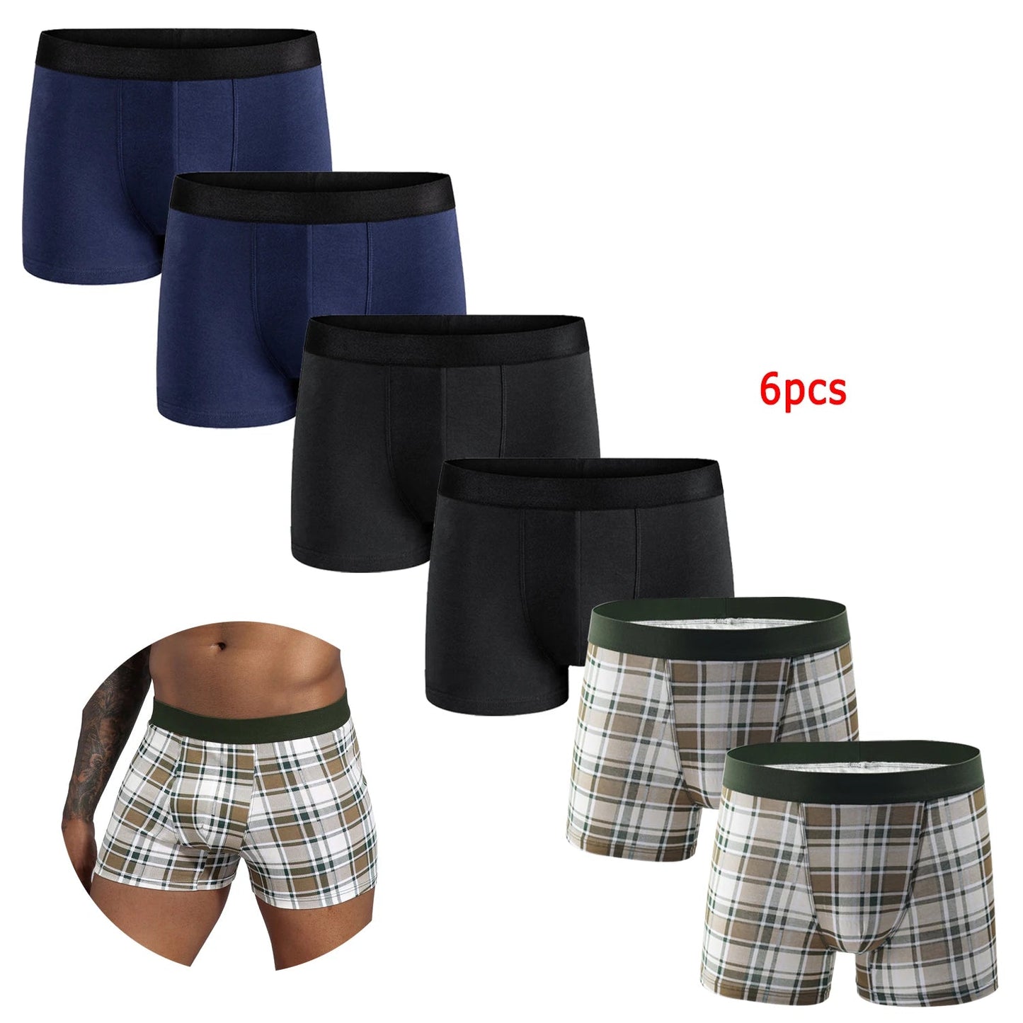 6pc Cotton Men Boxer Set Chicchar Fashion
