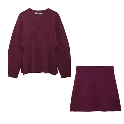 Knit Two-Piece Skirt Set