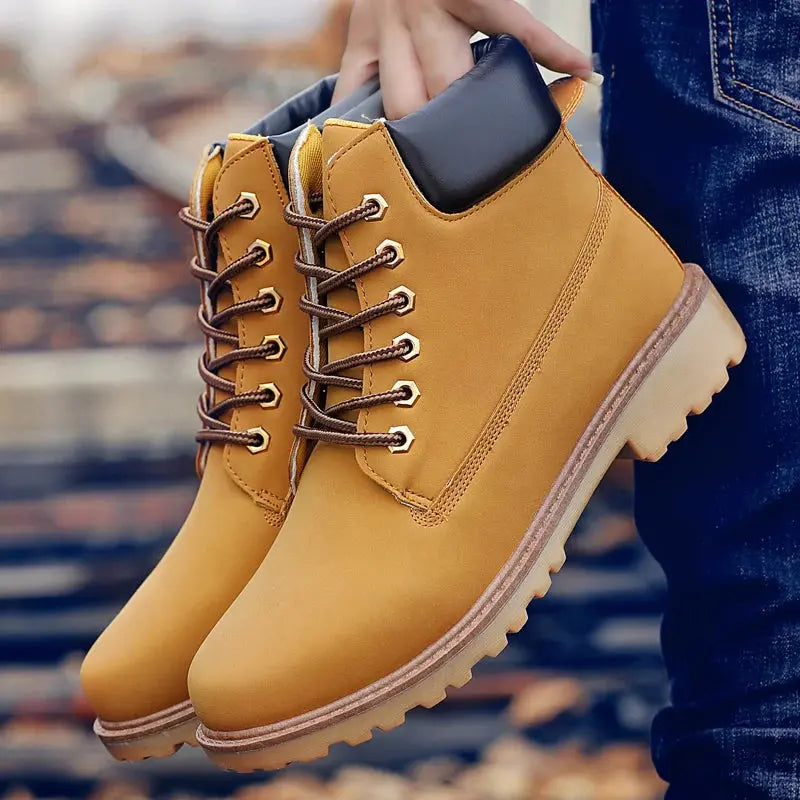 Hot Sale 2022 New Winter Shoes Men's Flat Boots Fashion Warm Shoes Brand Men's Ankle Boots Plus Size 46 Chicchar Fashion