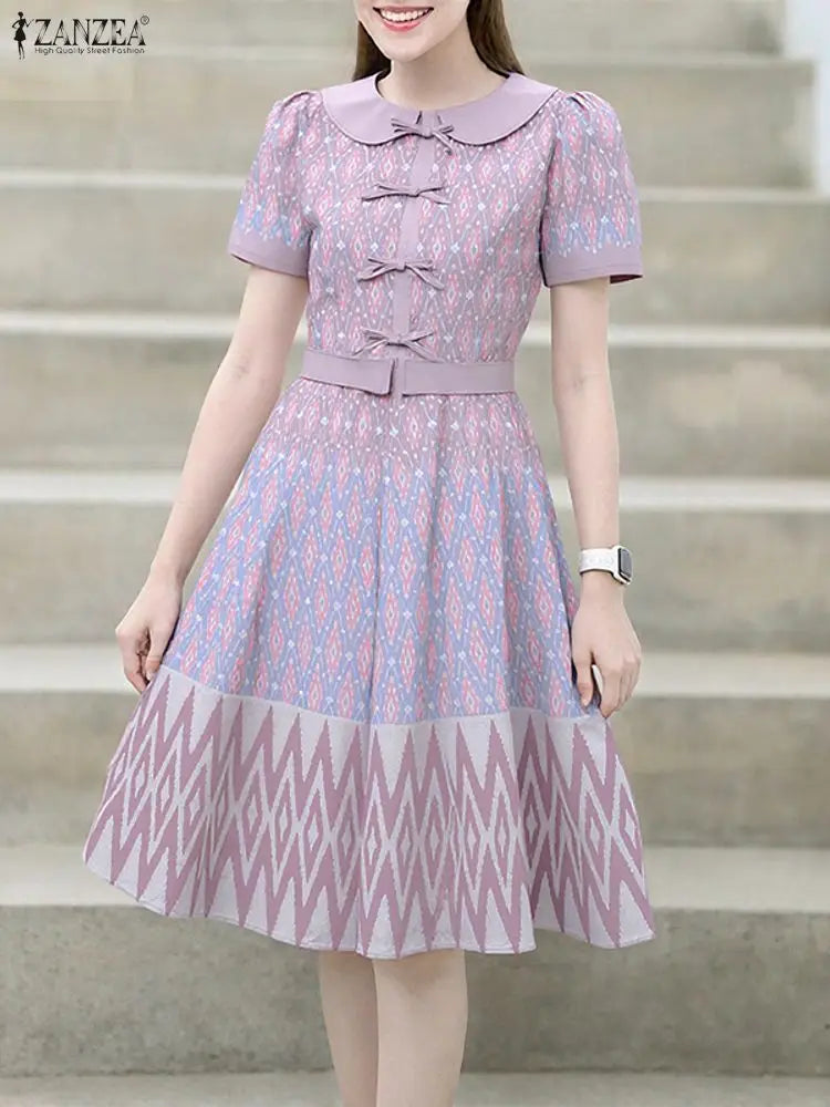 ZANZEA Floral Polyester Dress