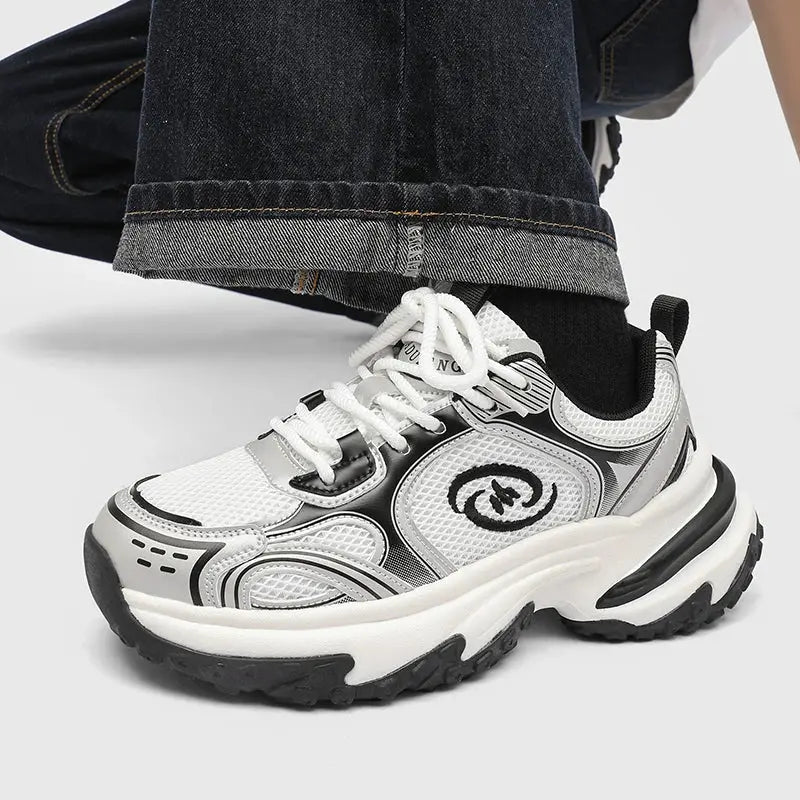 Men's Shoes 2025 New Summer Mesh Breathable Thick-Soled Height-Increasing Versatile Couple Casual Sports Dad Shoes - Chicchar Fashion