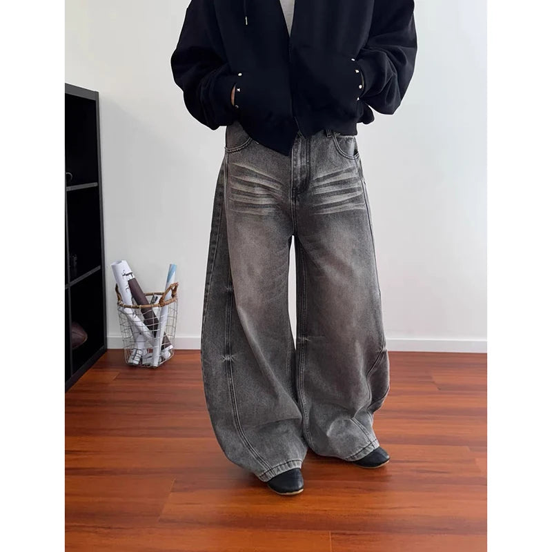 Gray Denim Y2K Baggy Jeans