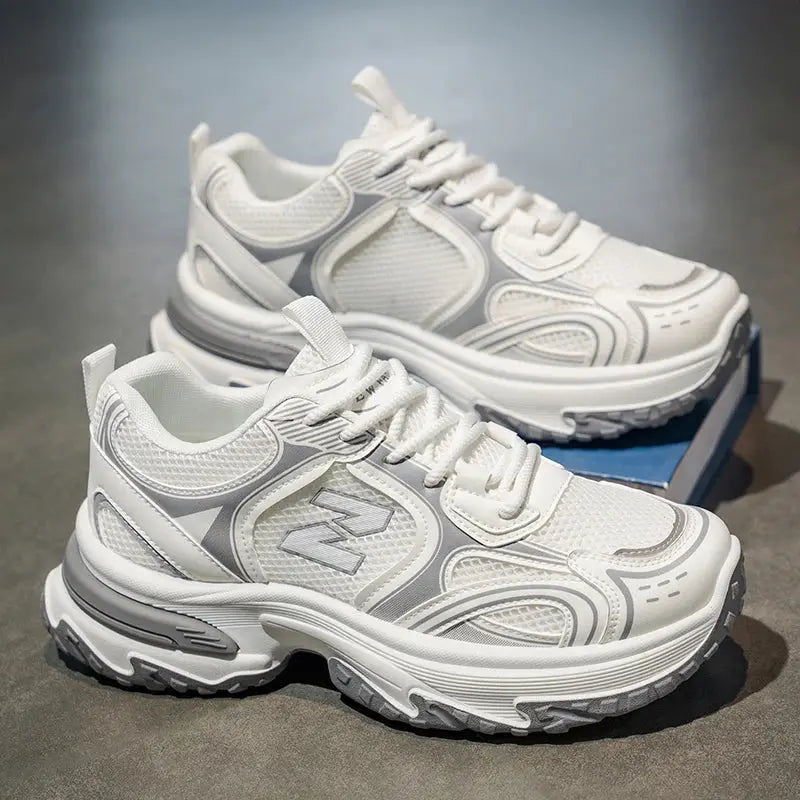 Men Sports Shoes Fashion Mesh Breathable Thick Soled Casual Sports Shoes 2025 New Flat Comfortable Running Shoes for Men - Chicchar Fashion