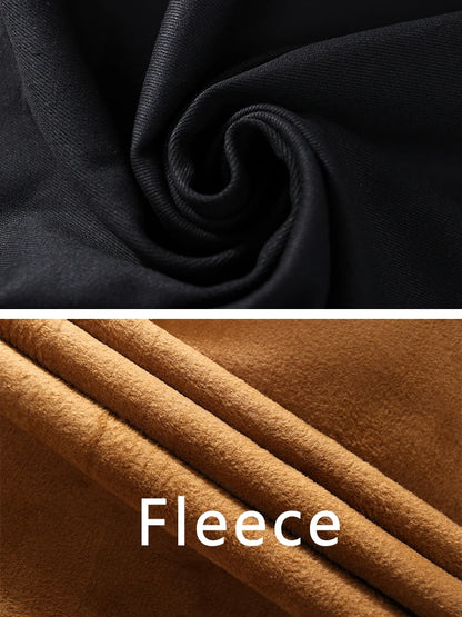 Fleece Cargo Wide-Leg Jeans