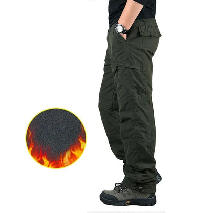 FleecePro Tactical Cargo: Thicken Winter Joggers