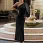 Polyester Slanted Wrap Dress