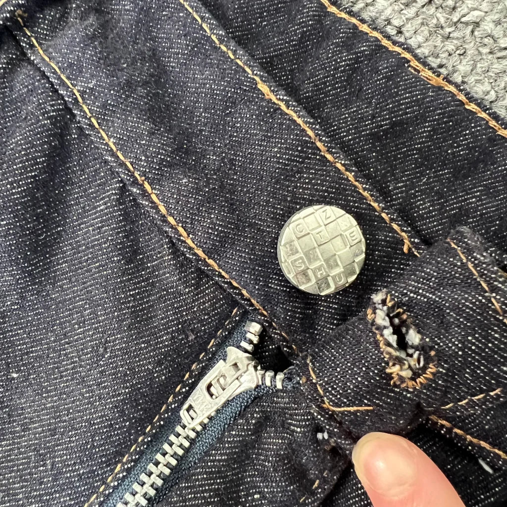 Embroidered Denim Baggy Shorts