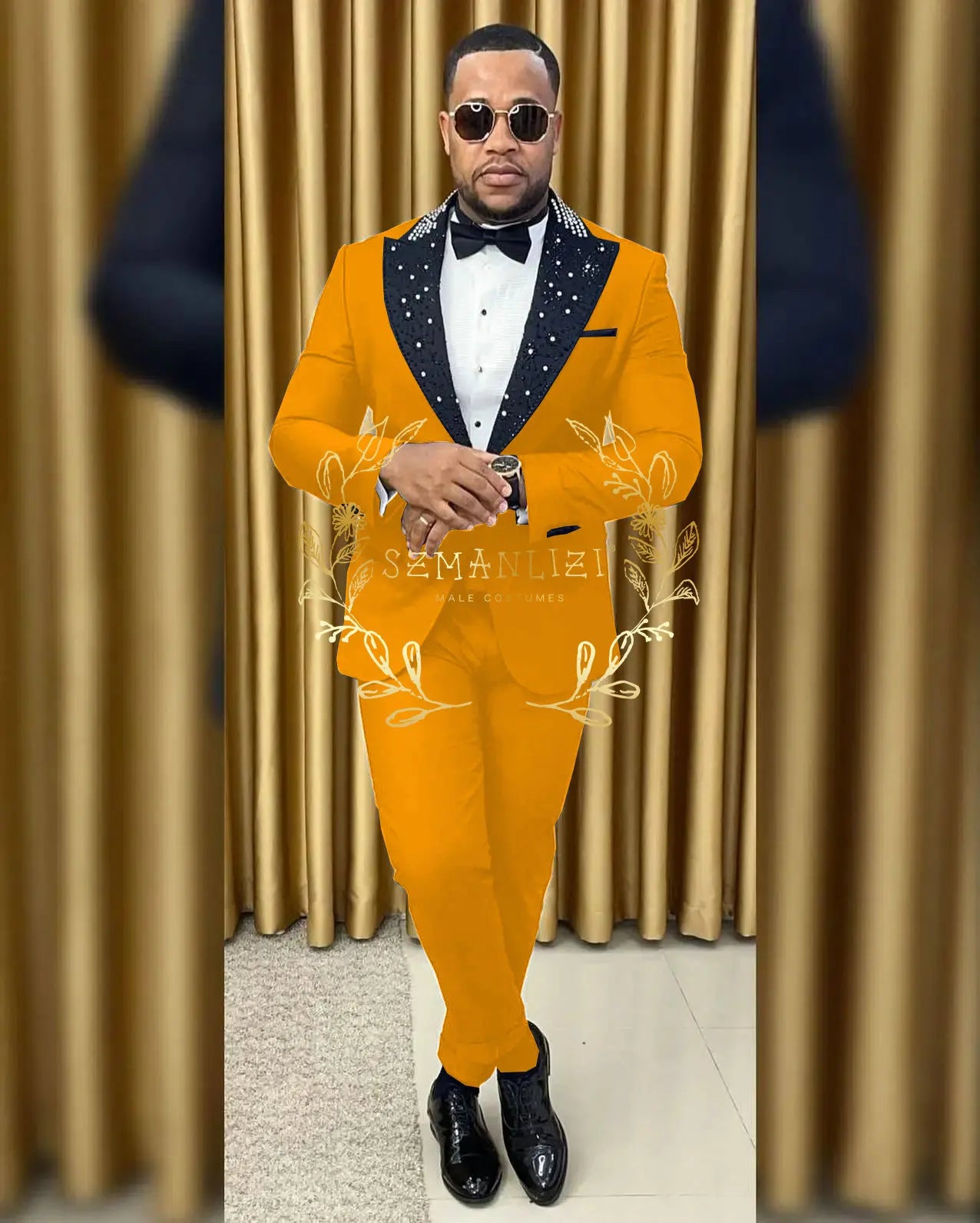 Black Beaded Lapel Tuxedo