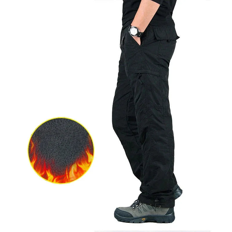 FleecePro Tactical Cargo: Thicken Winter Joggers
