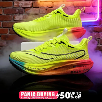 Men  Running Shoes Carbon Board Speciality Marathon Sports Breathable Lightweight Women's Comfortable Athletic Nonskid Sneakers - Chicchar Fashion