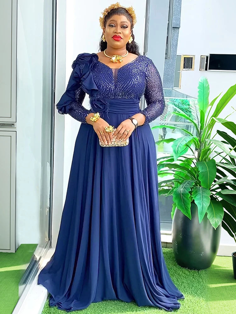 Chiffon Sequin African Abaya