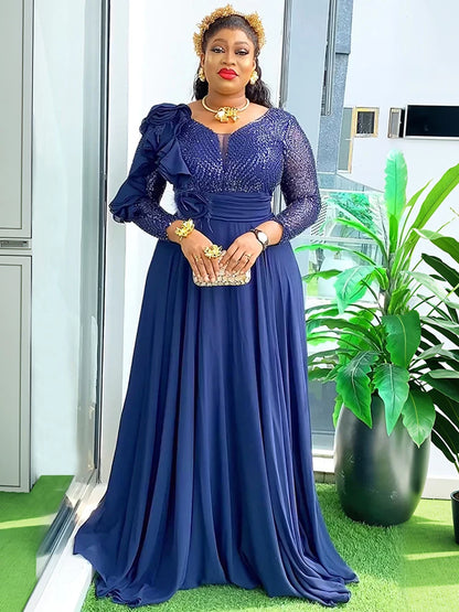 Chiffon Sequin African Abaya