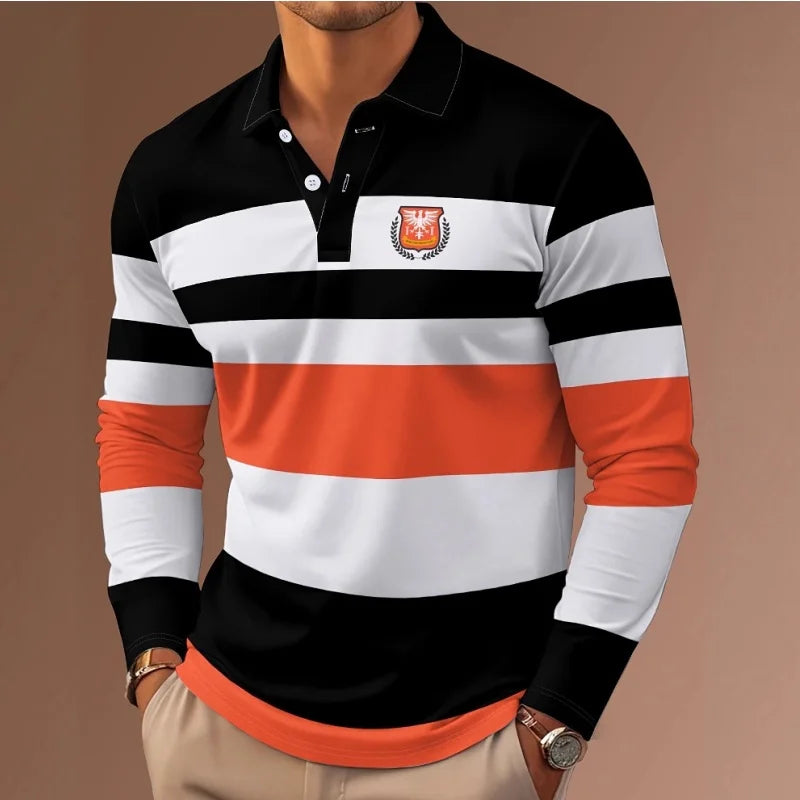 Polyester Stripe Polo Shirt