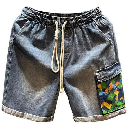Denim Pinch Shorts Polyester