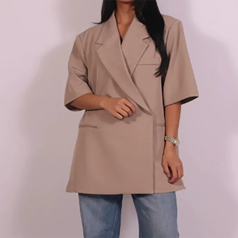 Loose Polyester Blazer Set