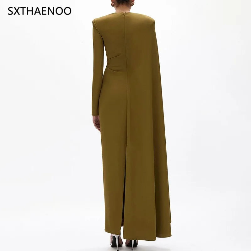 Polyester Linen A-Line Dress