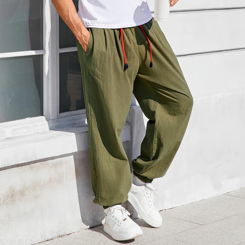 Cotton Linen Harem Joggers
