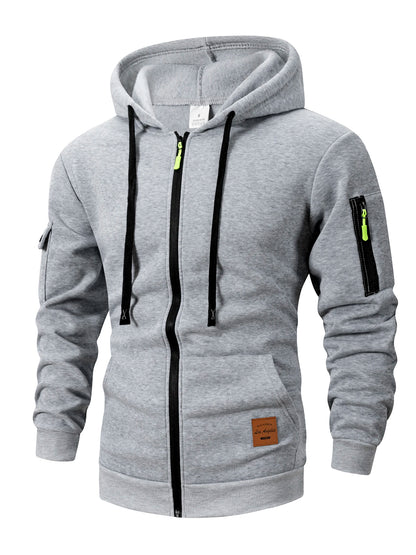 Slim Polyester Zip Hoodie