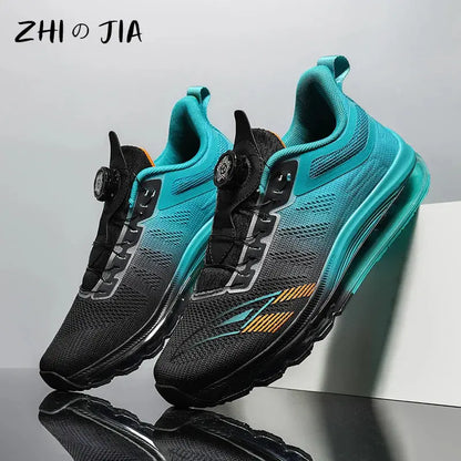 New Rotating Buckle Sports and Casual Shoes Men's Air Cushion Running Shoes Large Mesh Breathable Shoes Outdoor Fashion Footwear - Chicchar Fashion
