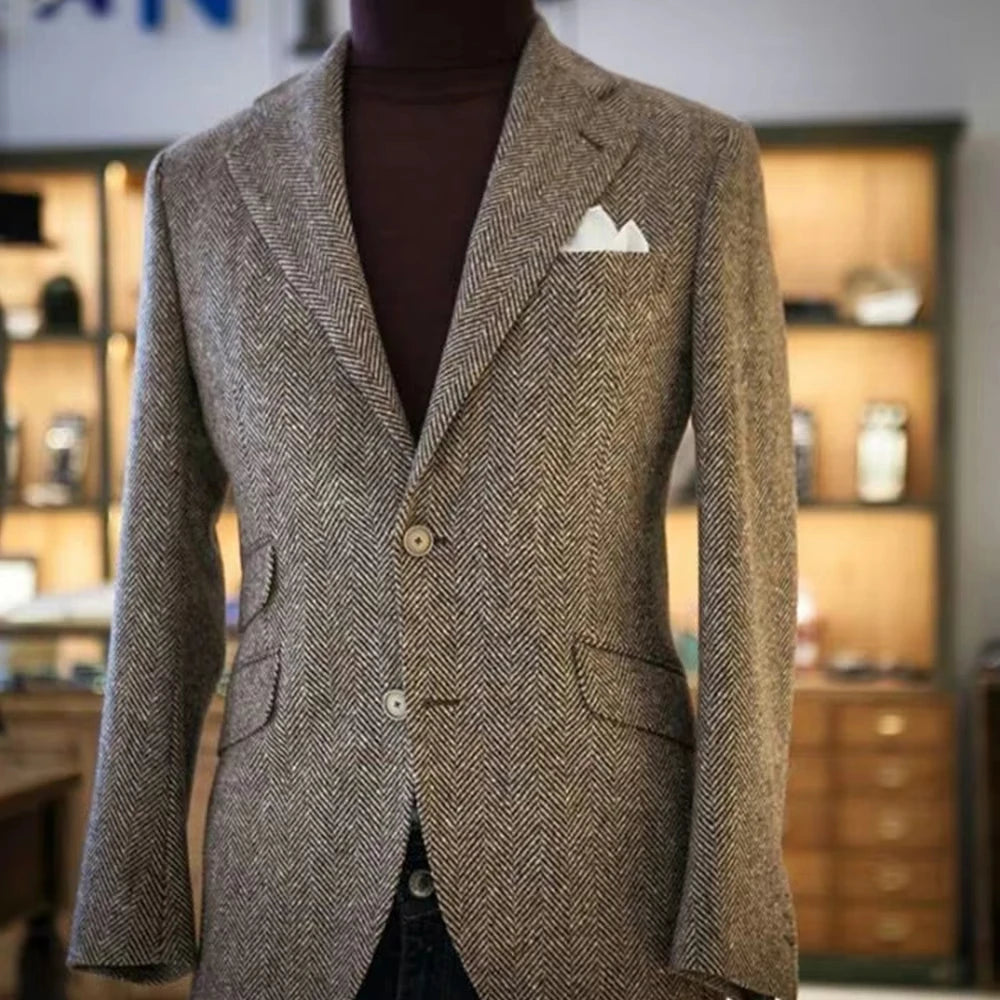 Herringbone Slim Fit Blazer