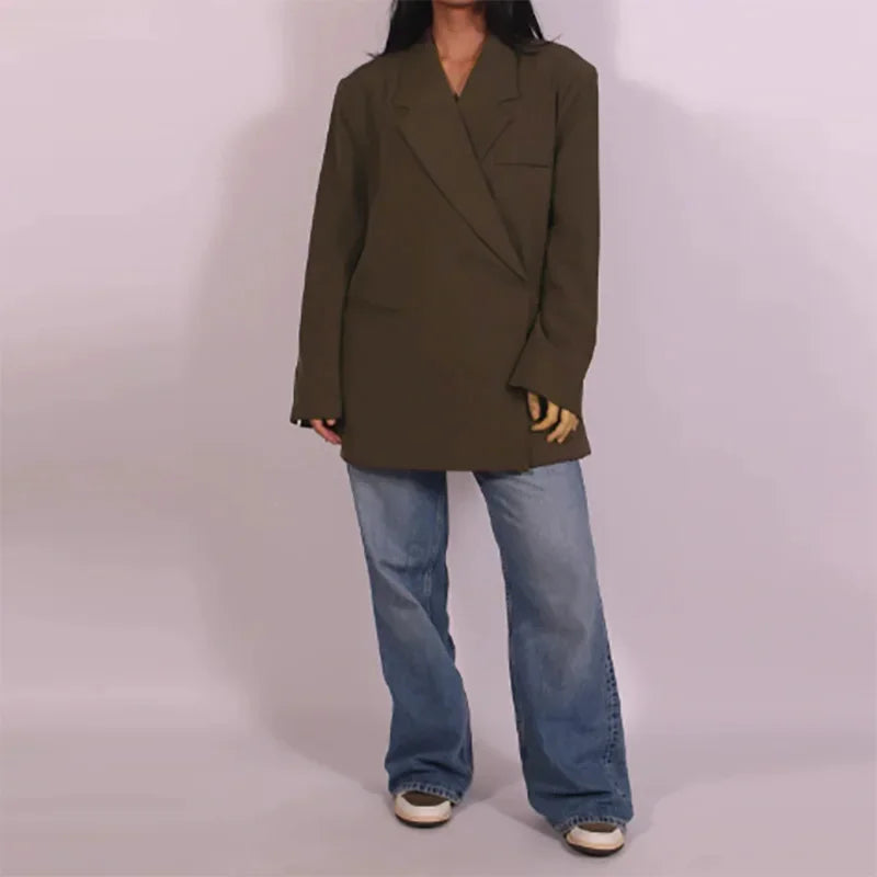 Loose Polyester Blazer Set