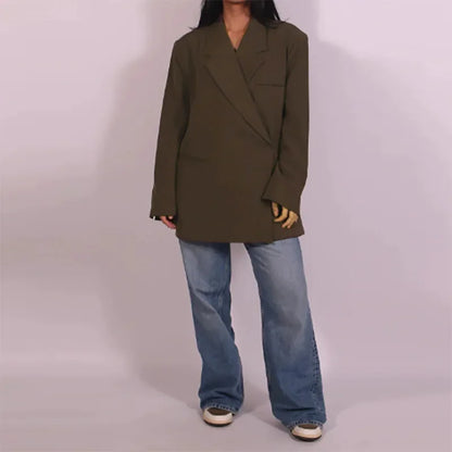 Loose Polyester Blazer Set